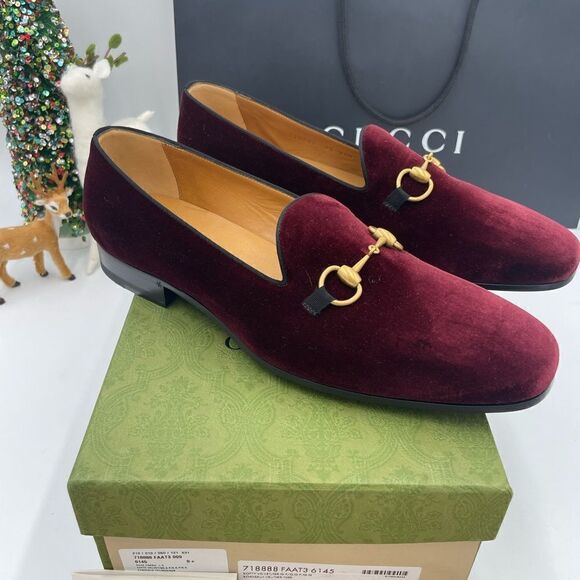 Gucci Other - Men’s Gucci velvet horse bit dress loafers size 9.5 fits 10.5 US made Italy